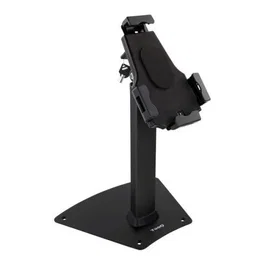 TooQ Soporte de Mesa Antirrobo para Tablet TQTDS0811 Negro, Ajustable (7.9"-10.5"), con Candado, Base Fija, Inclinación y Rotación Completa